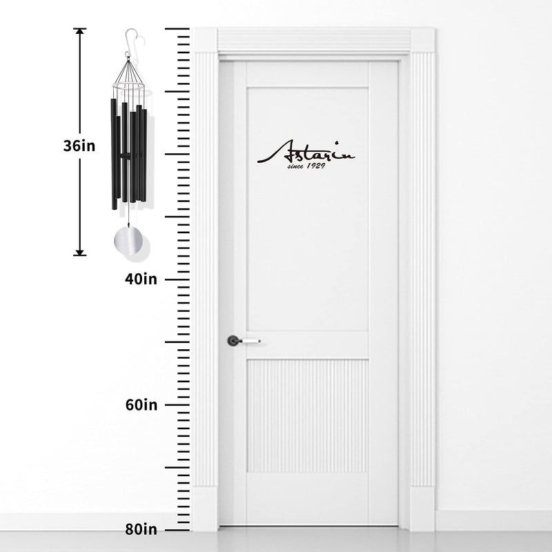 ASTARIN Wind Chimes Outdoor Large Deep Tone 36 Inch Large Chimes for Outside Tuned Relaxing Soothing Low Bass Memorial Windchimes Sympathy for Mom Dad Black - Image 3